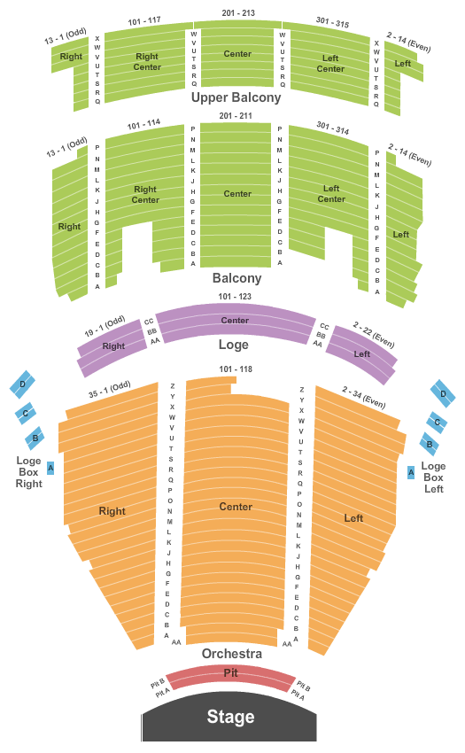 The Hanover Theatre for the Performing Arts Come From Away Seating Chart